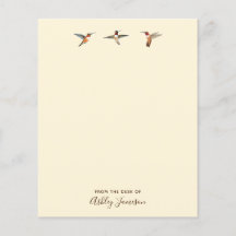 Ecru Hummingbird Stationery Paper