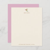 Ecru Hummingbird Stationery Paper (Voorkant / Achterkant)