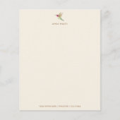Ecru Hummingbird Stationery Paper (Voorkant)
