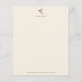 Ecru Hummingbird Stationery Paper