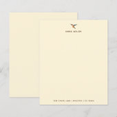 Ecru Hummingbird Stationery Paper (Voorkant / Achterkant)