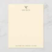 Ecru Hummingbird Stationery Paper (Voorkant)