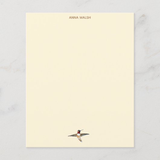 Ecru Hummingbird Stationery Paper (Voorkant)