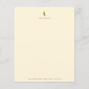 Ecru Hummingbird Stationery Paper
