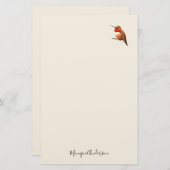 Ecru Hummingbird Stationery Paper Briefpapier (Voorkant / Achterkant)