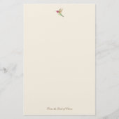Ecru Hummingbird Stationery Paper Briefpapier (Voorkant)