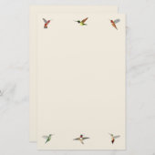 Ecru Hummingbird Stationery Paper Briefpapier (Voorkant / Achterkant)