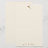 Ecru Hummingbird Stationery Paper Briefpapier (Voorkant / Achterkant)