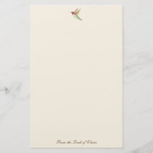 Ecru Hummingbird Stationery Paper Briefpapier