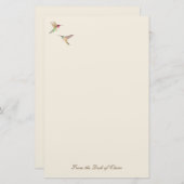 Ecru Hummingbird Stationery Paper Briefpapier (Voorkant / Achterkant)