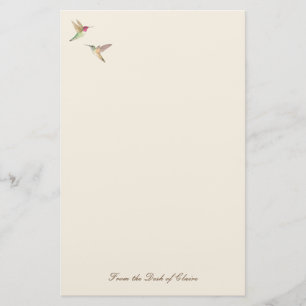 Ecru Hummingbird Stationery Paper Briefpapier