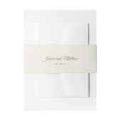 ecru Invitation Belly Band Uitnodigingen Wikkel (Voorkant Voorbeeld)