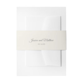 ecru Invitation Belly Band Uitnodigingen Wikkel