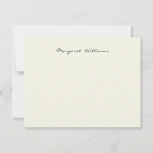 Ecru Ivory White Handwriting Script Name Notitiekaartje