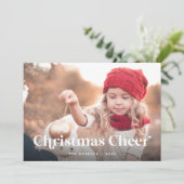 Ecru | Kerst juichen twee foto's Feestdagenkaart (Staand voorkant)