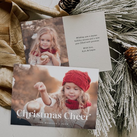 Ecru | Kerst juichen twee foto's Feestdagenkaart