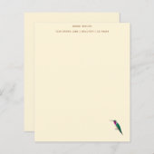 Ecru Lucifer Hummingbird Stationery Paper (Voorkant / Achterkant)