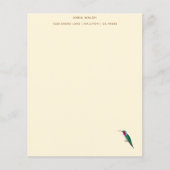 Ecru Lucifer Hummingbird Stationery Paper (Voorkant)