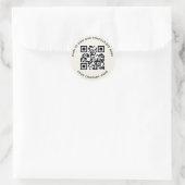 ECRU Menu QR Code Stickers Rond Aangepast Bedrijf (Tas)