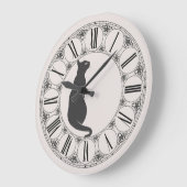 Ecru met zwarte kat en Romeins nummergezicht Grote Klok (Hoek)