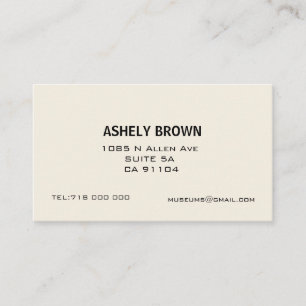 Ecru minimalistisch Visitekaartje Contactkaartje