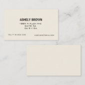 Ecru minimalistisch Visitekaartje Contactkaartje (Voorkant / Achterkant)