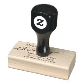 Ecru Modern Prettig Kerst Adres Retour Rubberstempel (Stempel)