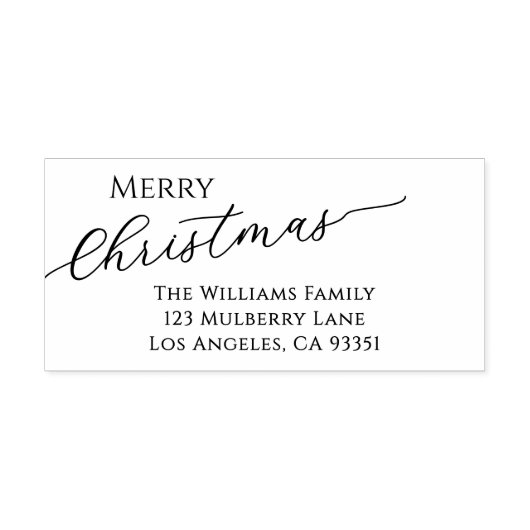 Ecru Modern Prettig Kerst Adres Retour Rubberstempel (Afrduk)