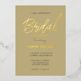 Ecru Modern Simple Vrijgezellenfeest Gold Folie Uitnodiging