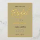 Ecru Modern Simple Vrijgezellenfeest Gold Folie Uitnodiging (Voorkant)