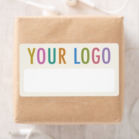 Ecru naamstickers voor personeel Labels met bedrij (Insitu)