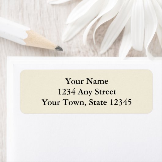 Ecru of crème afgedrukte retour adreslabels etiket (Insitu)