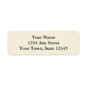 Ecru of crème afgedrukte retour adreslabels etiket (Voorkant)