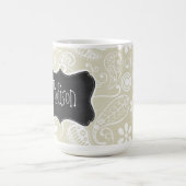 Ecru Paisley Floral;  alkbord Koffiemok (Center)