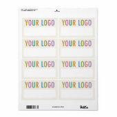 Ecru Personeelsnaamstickers Labels met Bedrijfslog (Full Sheet)