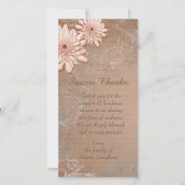 Ecru Tan Floral Sympathie Bedankkaart