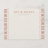 Ecru Terracotta Boho Mudcloth Border Couple's Informatiekaartje (Voorkant)