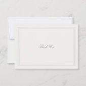 Ecru Triple Formal Elegant Modern Classic Wedding Bedankkaart (Voorkant)