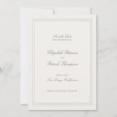 Ecru Triple Formal Elegant Modern Classic Wedding Save The Date (Voorkant)