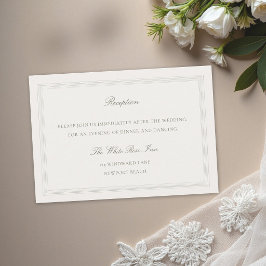 Ecru Triple Frame Formal Classic Wedding Reception Informatiekaartje