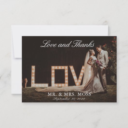Ecru Trouwfoto Liefde & Bedankt (Achterkant)