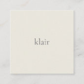 Ecru | Ultra minimale naam & QR-code Vierkante Visitekaartje (Voorkant)