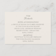 Ecru Wedding Details Kaart