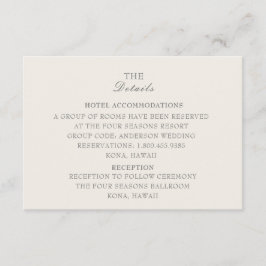Ecru Wedding Details Kaart