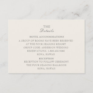 Ecru Wedding Details Kaart