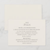 Ecru Wedding Details Kaart (Voorkant / Achterkant)