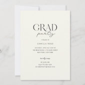 Ecru White Modern Minimalist Arch Afstuderen Kaart (Achterkant)