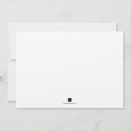 Ecru zwarte filigree bij douane bruiloft kaart (Achterkant)