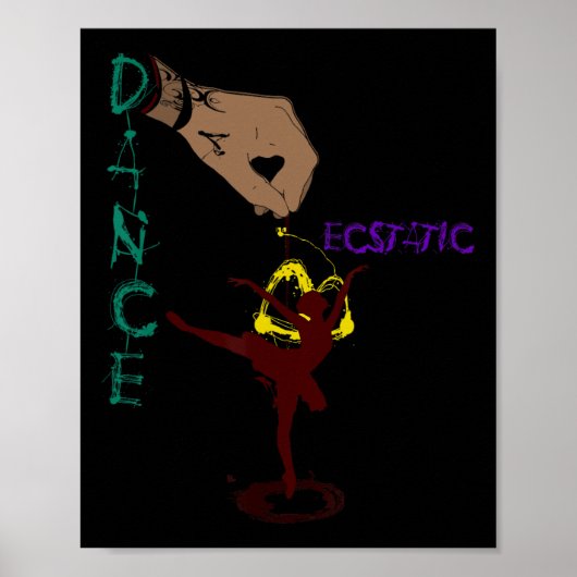 Ecstatic Dance Llerina Danser In Een Tutu Freestyl Poster (Voorkant)