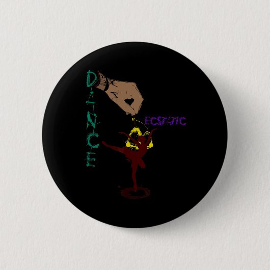 Ecstatic Dance Llerina Danser In Een Tutu Freestyl Ronde Button 5,7 Cm (Voorkant)